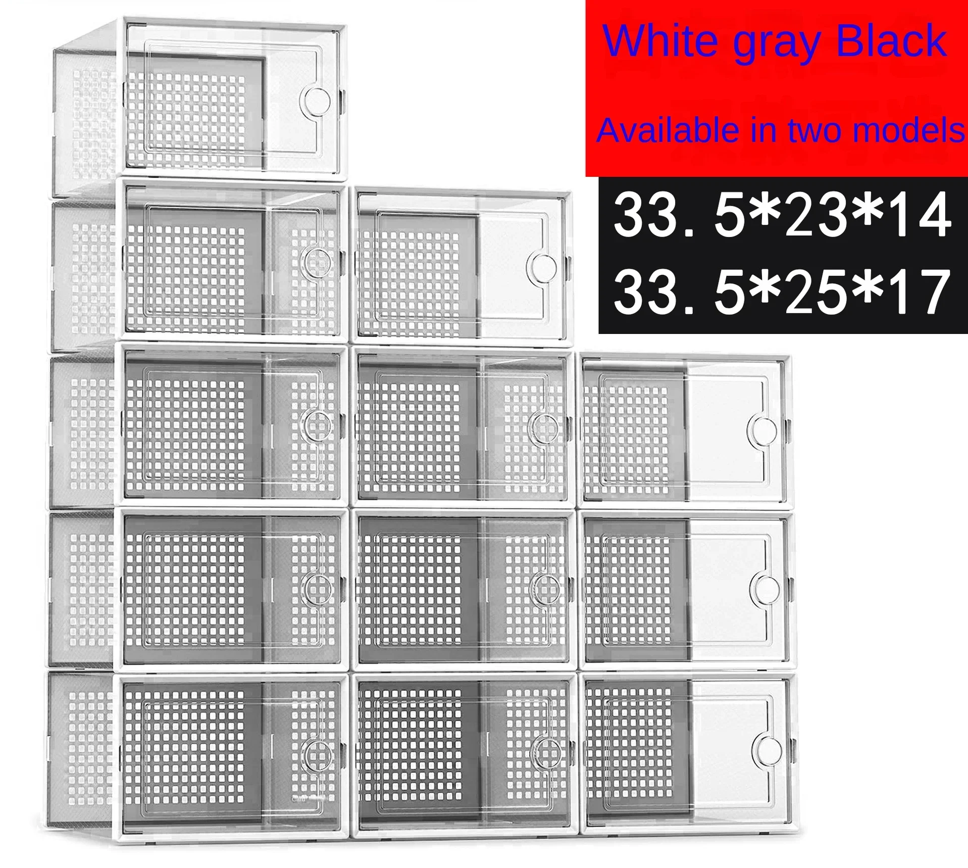 Storage box closet 12 PCS, clear plastic stackable sneaker container with lid, excellent alternative to shoe rack