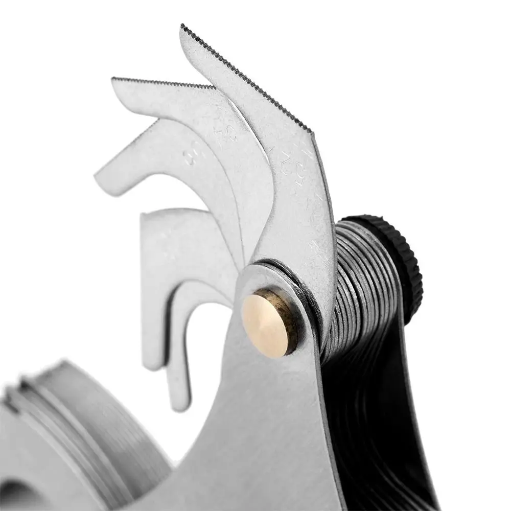 Calibrador de paso de tornillo de acero inoxidable de precisión, cuchillas de rosca de 60 grados, medidor de medición de rosca 4-84, herramienta de medición triangular, 51 piezas