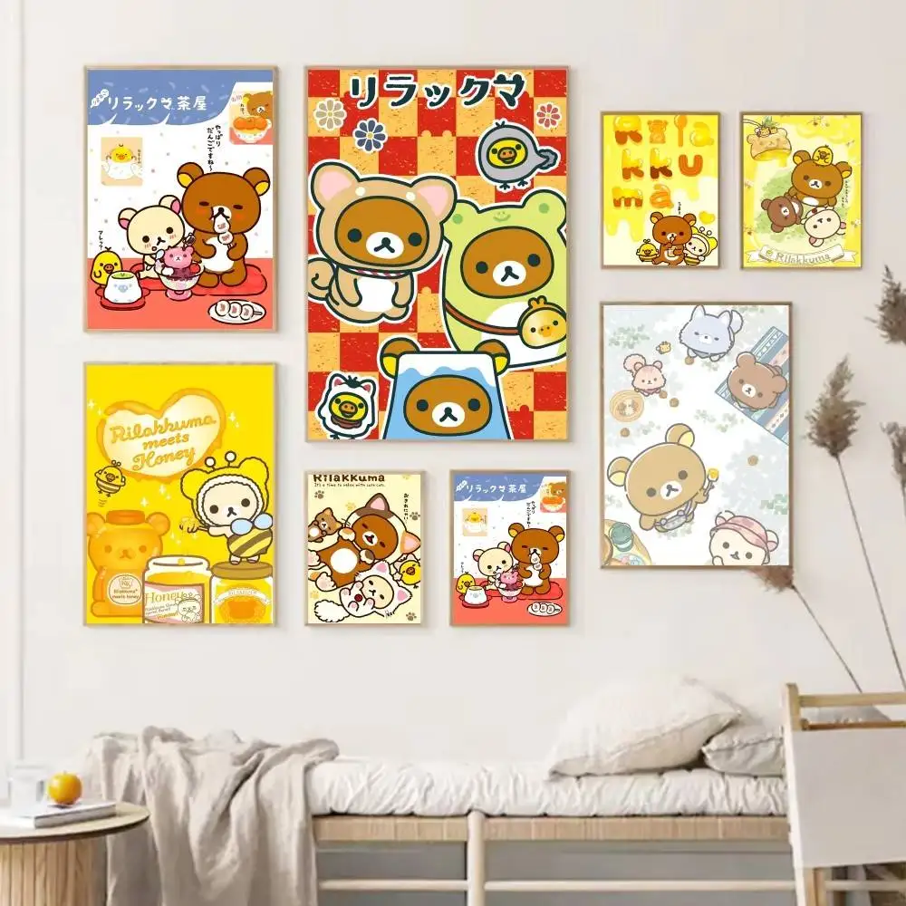 Cute Cartoon Anime R-Rilakkuma Manga Posters HD Print Vintage Wall Art Decor for Home Study Room