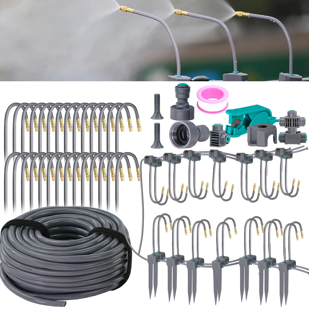 

Усовершенствованная садовая система полива MUCIAKIE, гибкая латунная насадка 20 см с быстрым соединением для шланга 1/4 дюйма, садовая ферма