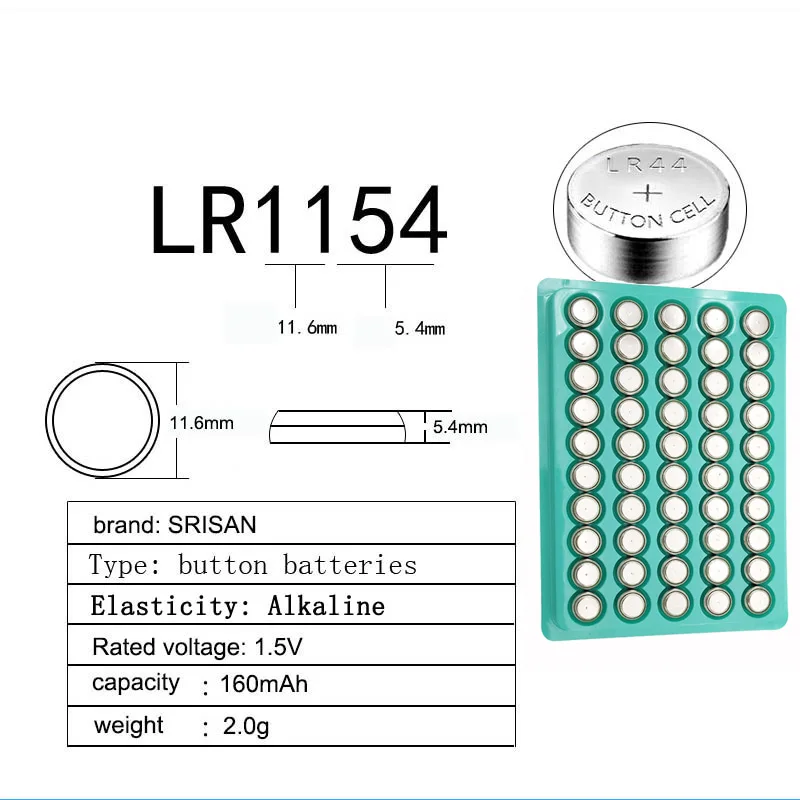 100/150/200PCS 1.5V AG13 G13 Lr44 Alkaline Button Battery LR1154 SR44 A76 357A 303 357 Lr 44 Coin Watch Calculator Toy Battery