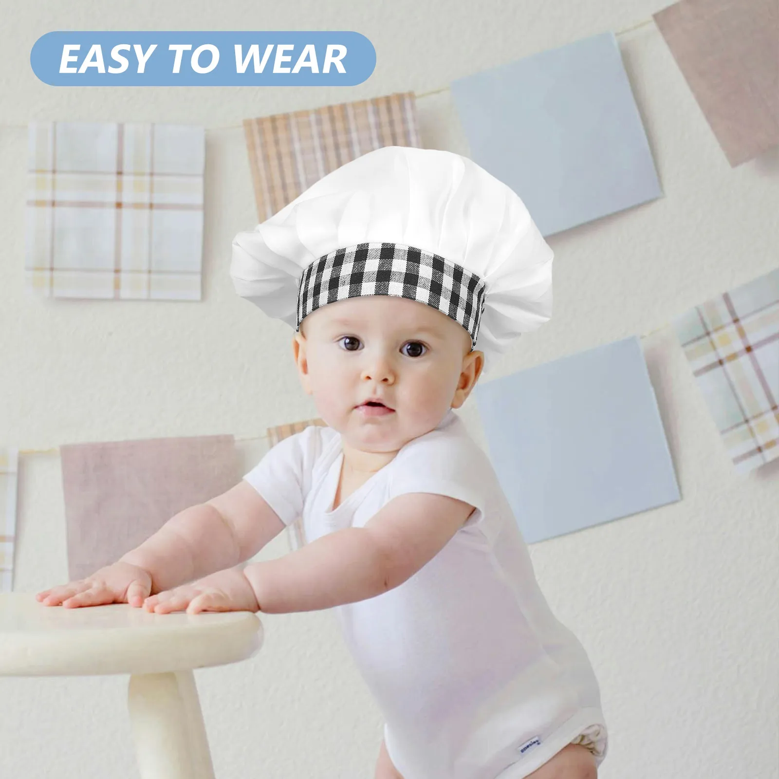 1Set Toddler Chef Outfit 3-12 Months Baby Apron Chef Hat Newborn Photo Costume Baby Boy Girl Cooking Play Child Apron view 5