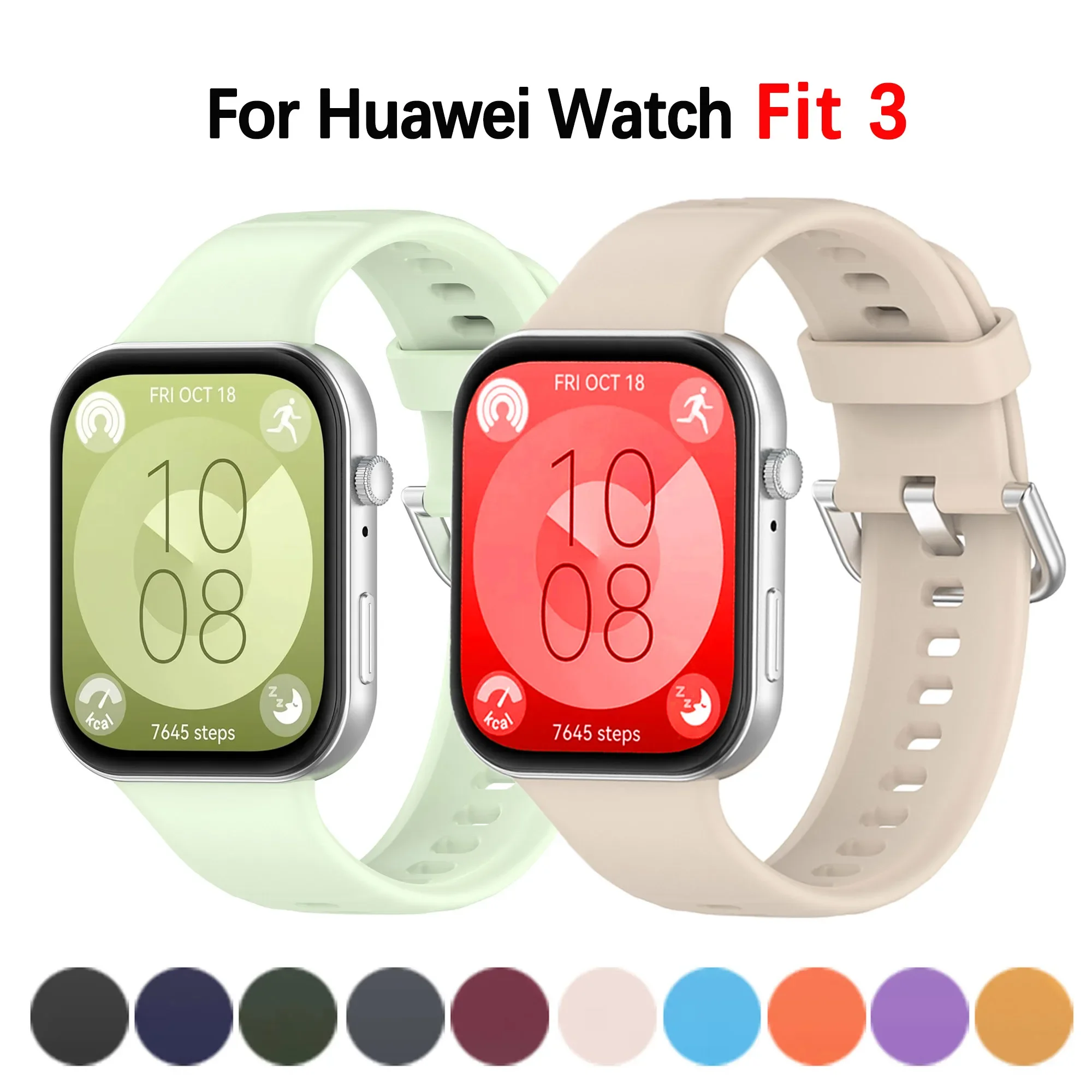 

Silicone Band For Huawei Watch Fit 3 Strap Smartwatch Accessories Replacement Sprot Correa Bracelet for Huawei Watch fit3 straps