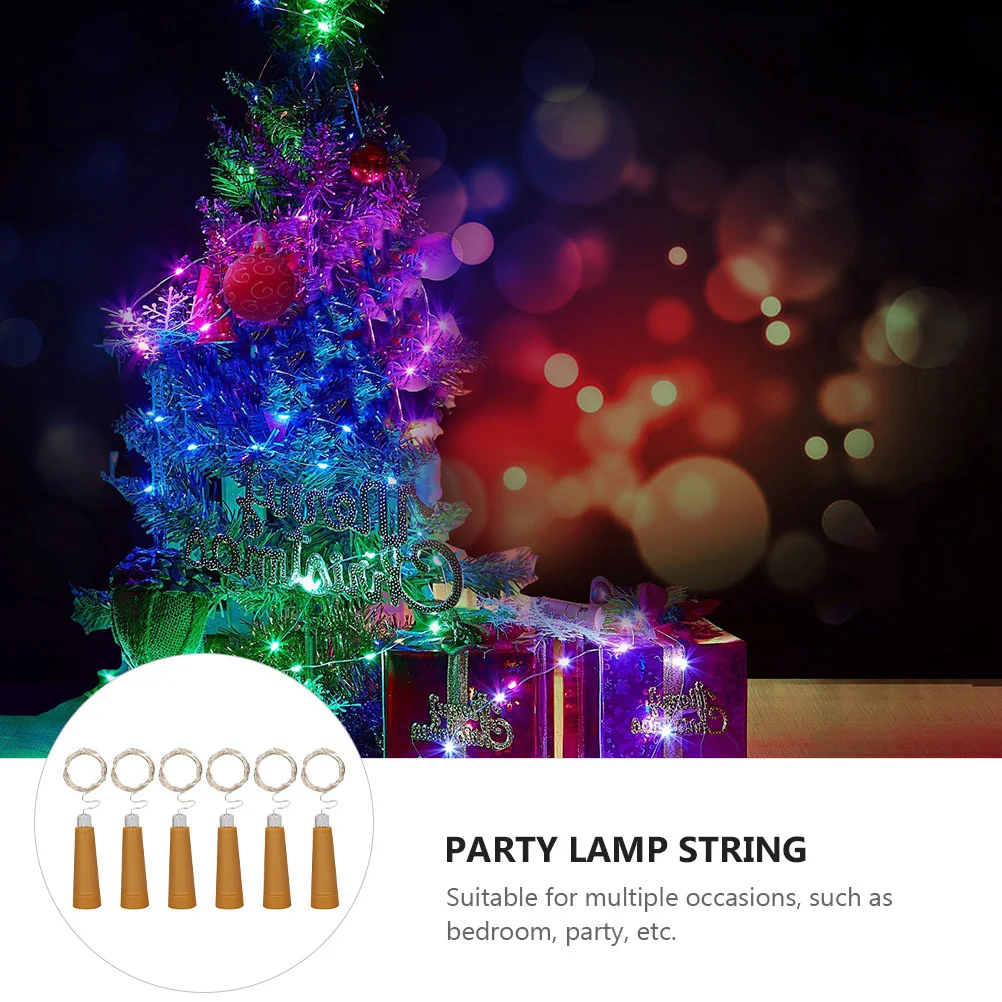 6 قطعة زجاجة النبيذ LED سلسلة أضواء البلاستيك الزخرفية قابلة لإعادة الاستخدام مصباح الحفلات سلسلة ضوء ديكور عيد الميلاد في الهواء الطلق حديقة وميض #6