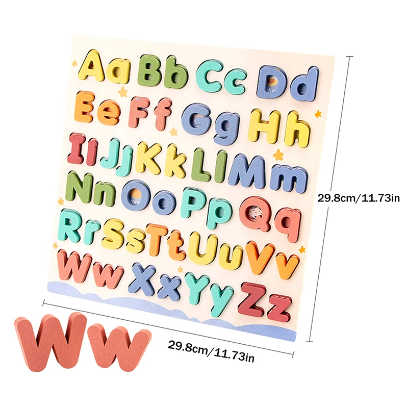 Wooden Educational Abc Puzzle Upper Case And Lower Case Letters For Birthday Gifts Boys Girls Family Game Children Preschoolers view 6