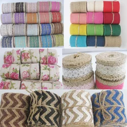 6CM Hessian Burlap Webbing 2M/Roll Scrapbooking Craft Decoration DIY Ribbons Gift Accessories