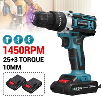 Drillpro Cordless Impact Drill 25+3 Torque Screwdriver 350N.M 10mm Electric Hammer Drill Wireless Hand Drill DIY Power Tools