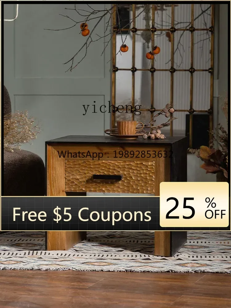 

Living Room Sofa Side Table Tea Table Retro Distressed Balcony Coffee Table Small Square