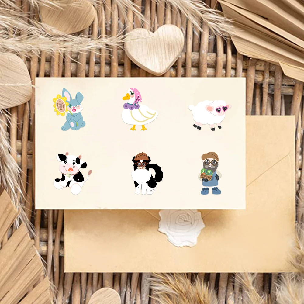 8/16/32PCS Bauernhof Tier kinder Puzzle Aufkleber Cartoon Hand Konto Material Telefon Fall Notebook Gepäck wasserdichte Aufkleber