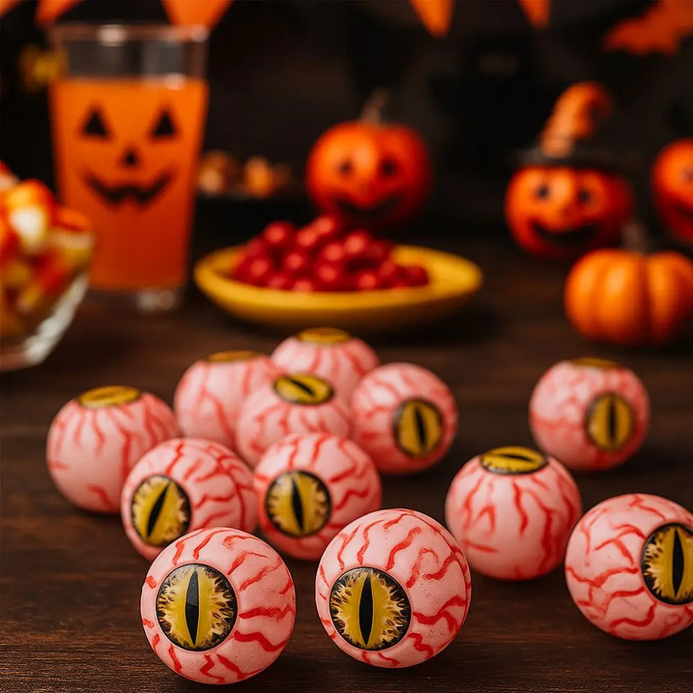 

10pcs Funny 5cm Halloween Eyeballs Simulation Realistic Scary Eyeballs Plastic Red Bloodline Eye Cosplay Events