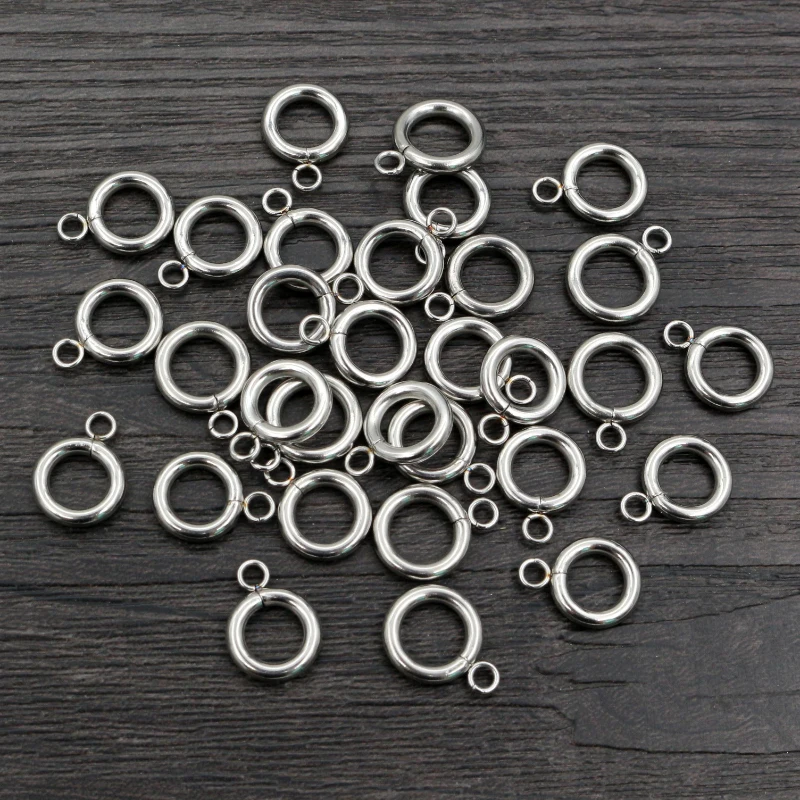 30 sztuk 316L ze stali nierdzewnej mała pętla obręcze pierścienie koło złącze Diy ocena biżuteria akcesoria dla bransoletka naszyjnik