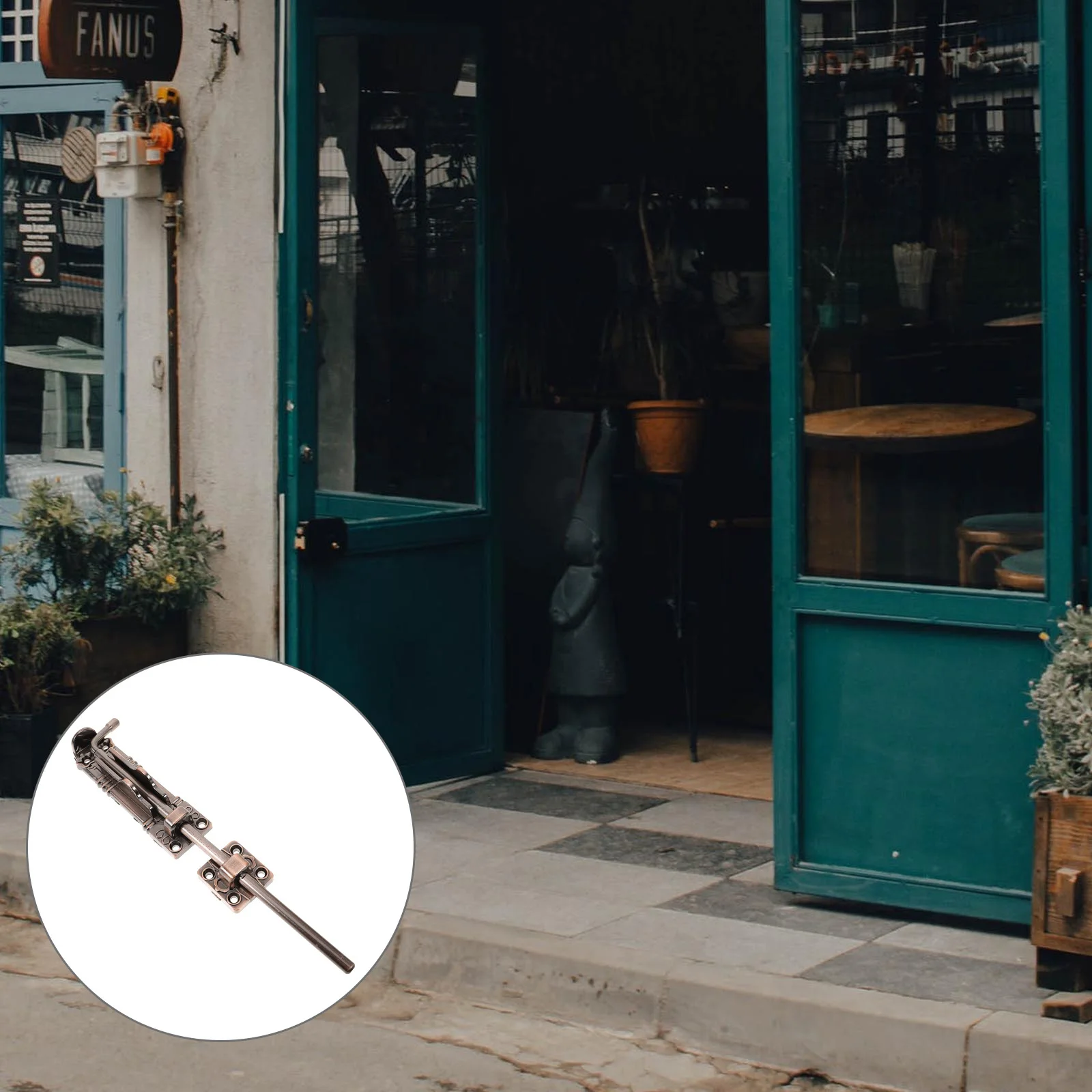 ساحة بوابة الطابق الترباس سبائك الزنك مزلاج أمان الباب لا الحفر تركيب للحمام المطبخ خزانة خزانة قفل مزلاج #2