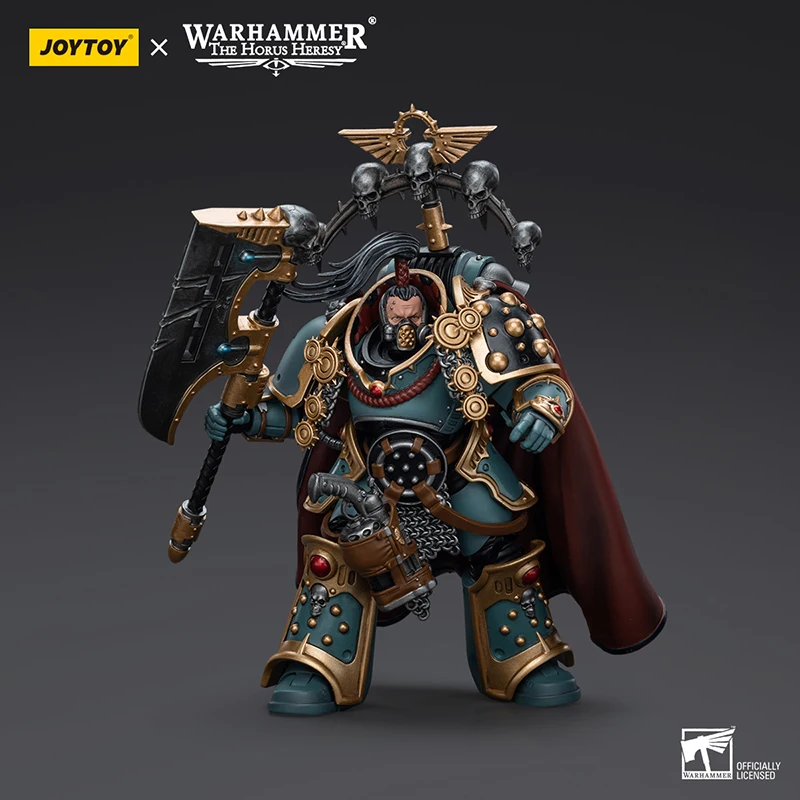 Joytoy warhammer 30k 1/18 figura de ação sons de horus legião praetor com machado de potência anime modelo militar brinquedos presente aniversário