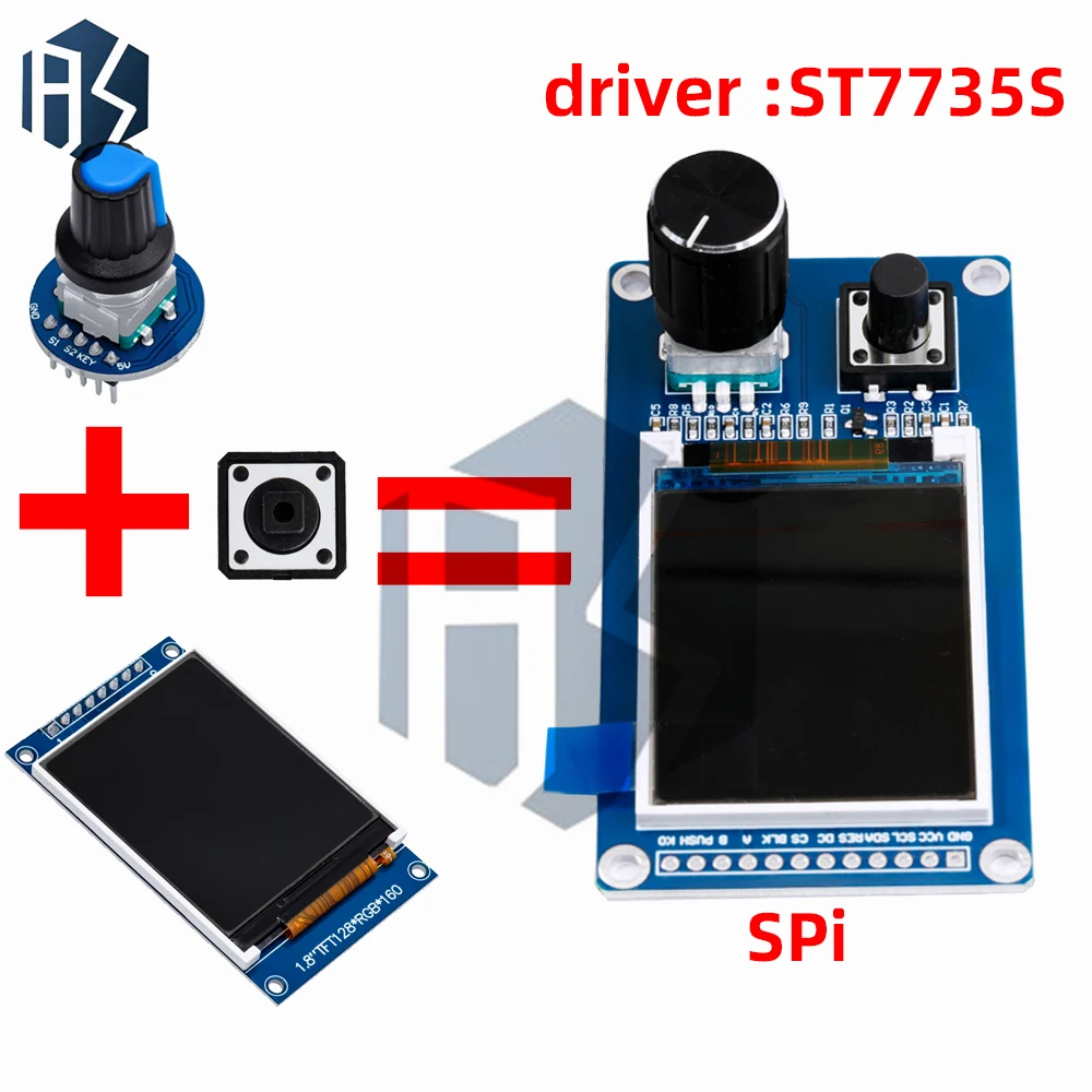 1,8-Zoll-2,4-Zoll-TFT-Bildschirm mit EC11-Drehgeber-Kombinationsmodul SPI-Schnittstelle LCD-Bildschirm für Arduino