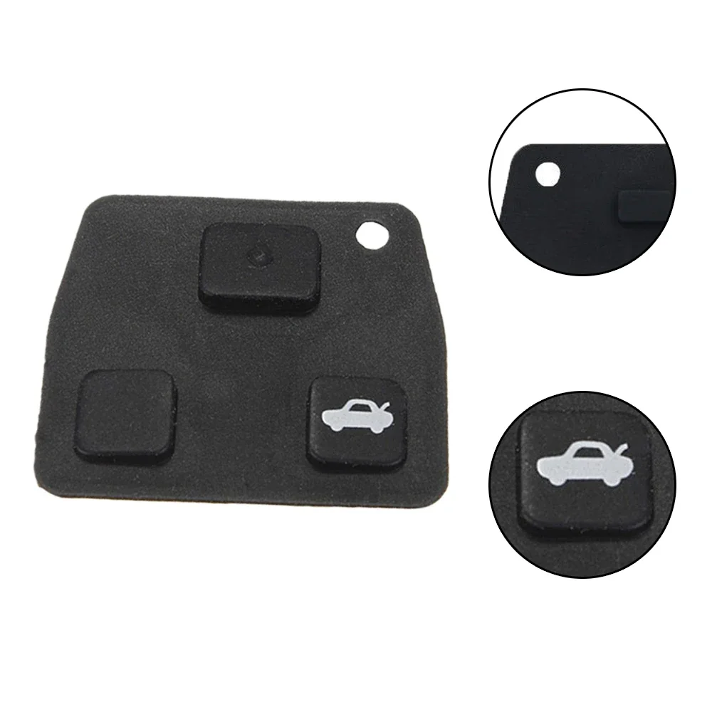 2/3 Button Silicone Car Remote Key Pad Black Rubber Keypad Replacement Fob Case Cover Shell For Toyota Avensis Camry Corolla