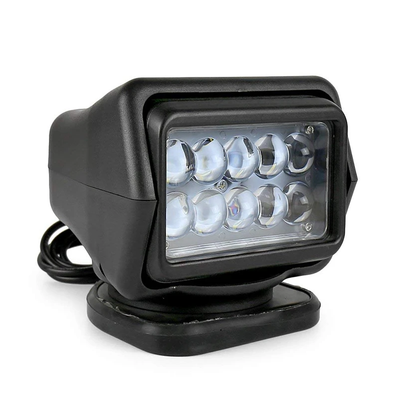 QUAI-IT360 درجة التحكم عن بعد 7 بوصة LED الكشاف 50 واط تدوير الأضواء الخفيفة لشاحنة على الطرق الوعرة SUV قارب القيادة البحرية