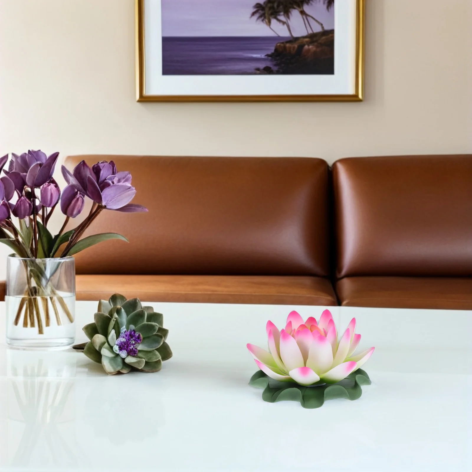 

Lotus Leaf Ceramic Incense Holder Lotus Flower Incense Burner Aromatherapy Ornament Yoga Spa Meditation Home Office Decoration