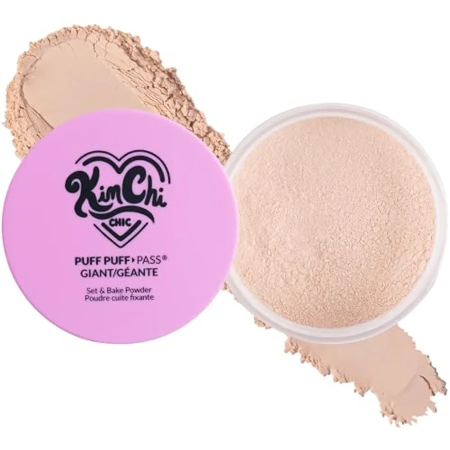 

KimChiChic Beauty Giant Puff Puff Pass Set and Bake Powder - рассыпчатая фиксирующая пудра с рисовой пудрой и витамином Е, тонкого помола
