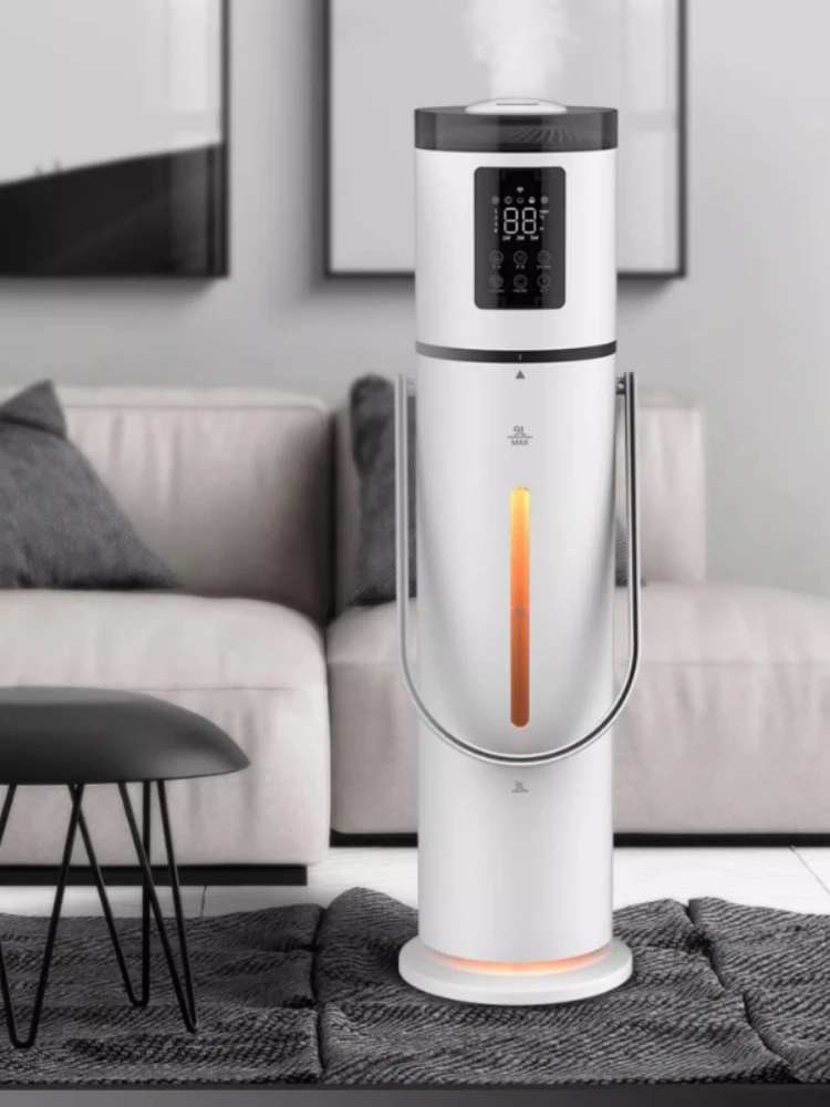 เครื่องเพิ่มความชื้นในอากาศตั้งพื้นแบบ9L เครื่องกรองอากาศในร่มสำหรับห้องนอนหญิงตั้งครรภ์และเด็กทารกหมอกหนาในครัวเรือน