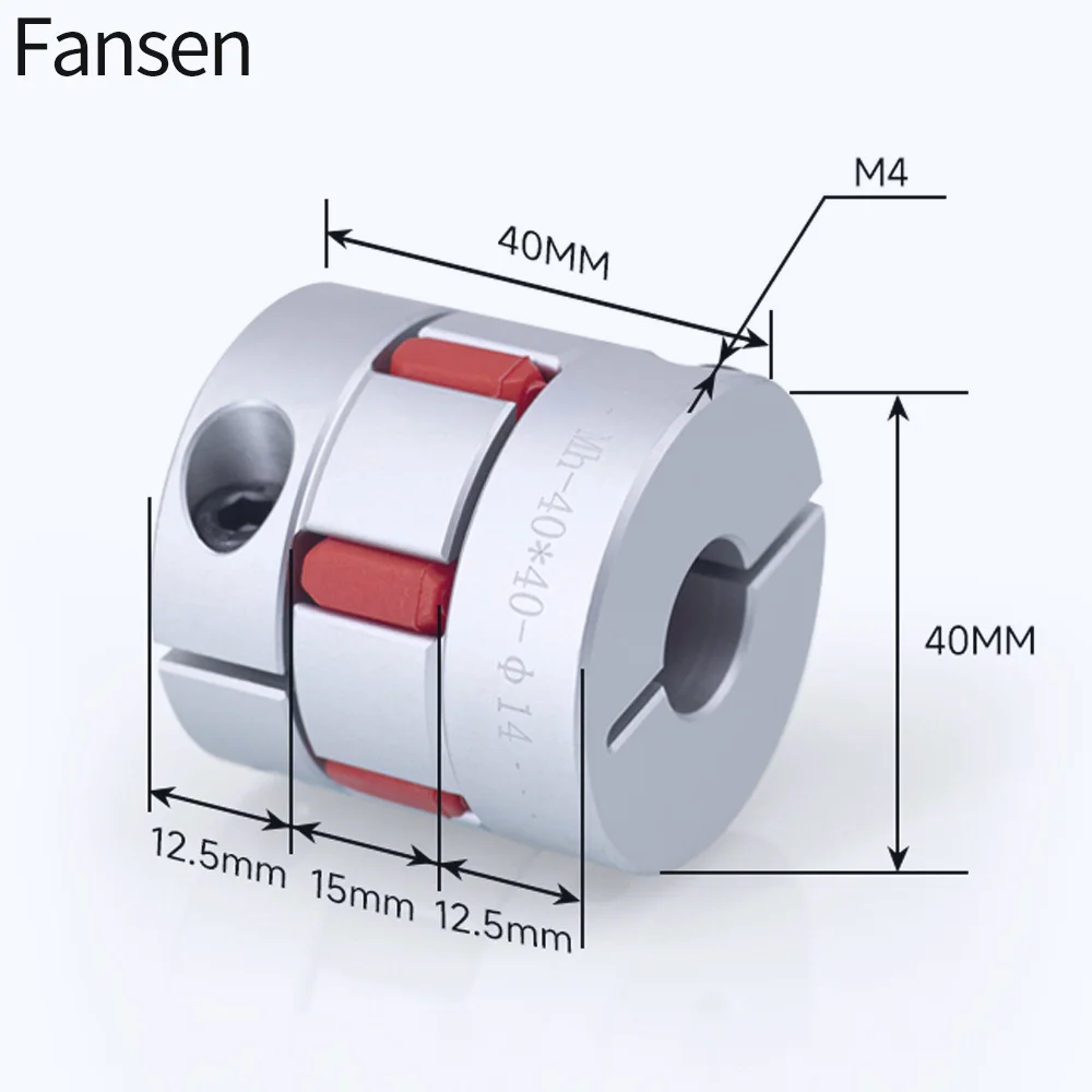 Fansen Jaw Shaft Coupler D40L40 Spider Flexible Motor Aluminium Flexible Coupling Encoder Connector8/9/10/12/14/15/16/17/19/22mm