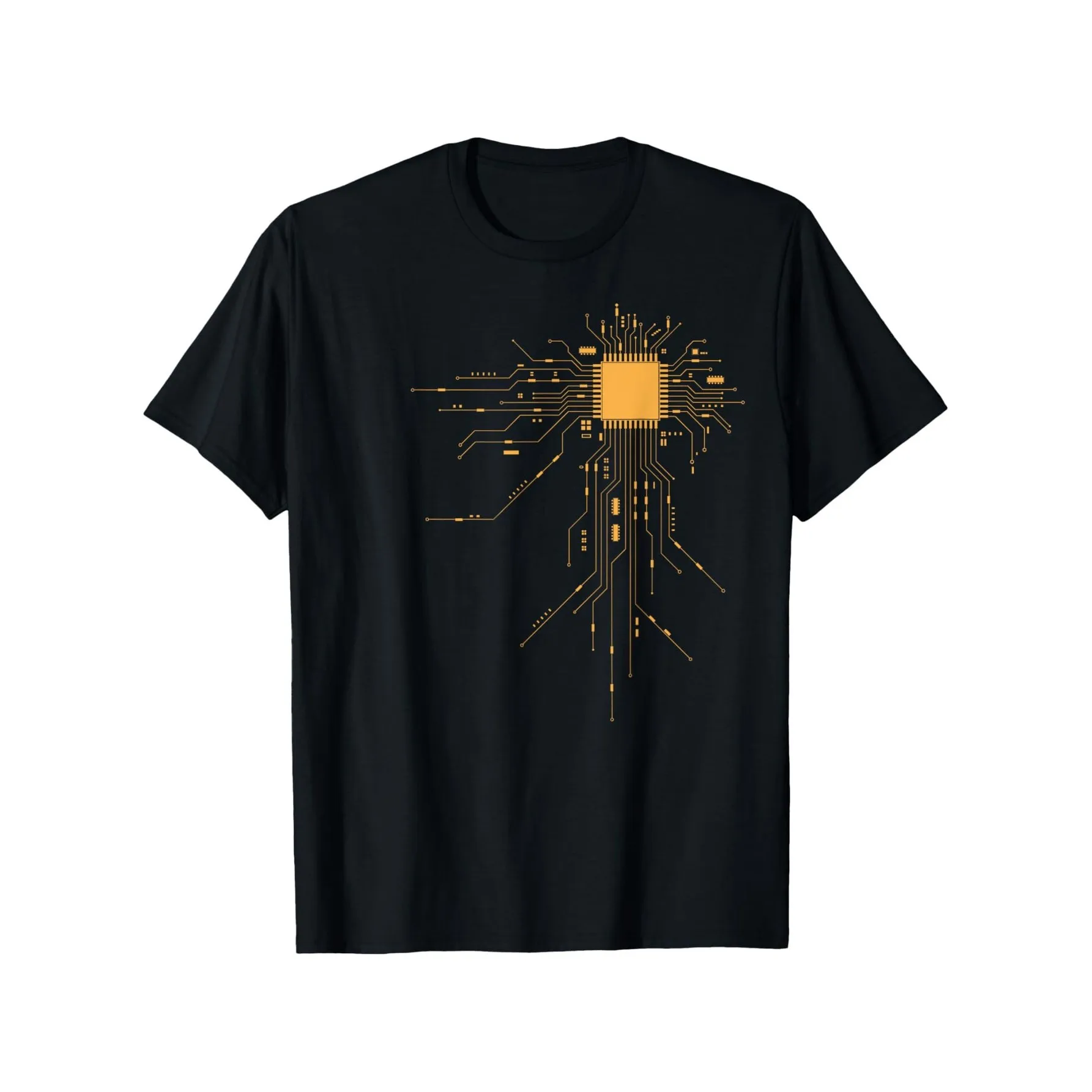T-shirt à manches courtes pour hommes, col rond, décontracté, avec circuit imprimé CPU, cadeau pour programmeur technologique
