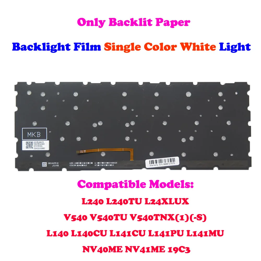 

Бумага с подсветкой для ноутбука L240 L240TU L24XLUX V540 V540TU V540TNX(1)(-S) L140 L140CU L141CU L141PU L141MU NV40ME NV41ME 19C3 Новый