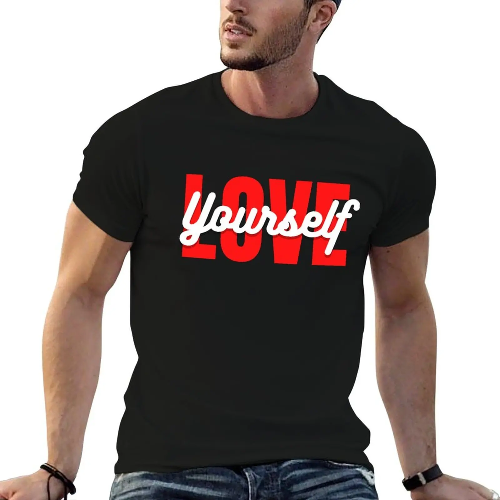 Love Yourself T-Shirt plus size tops essential t shirt plain black t shirts men