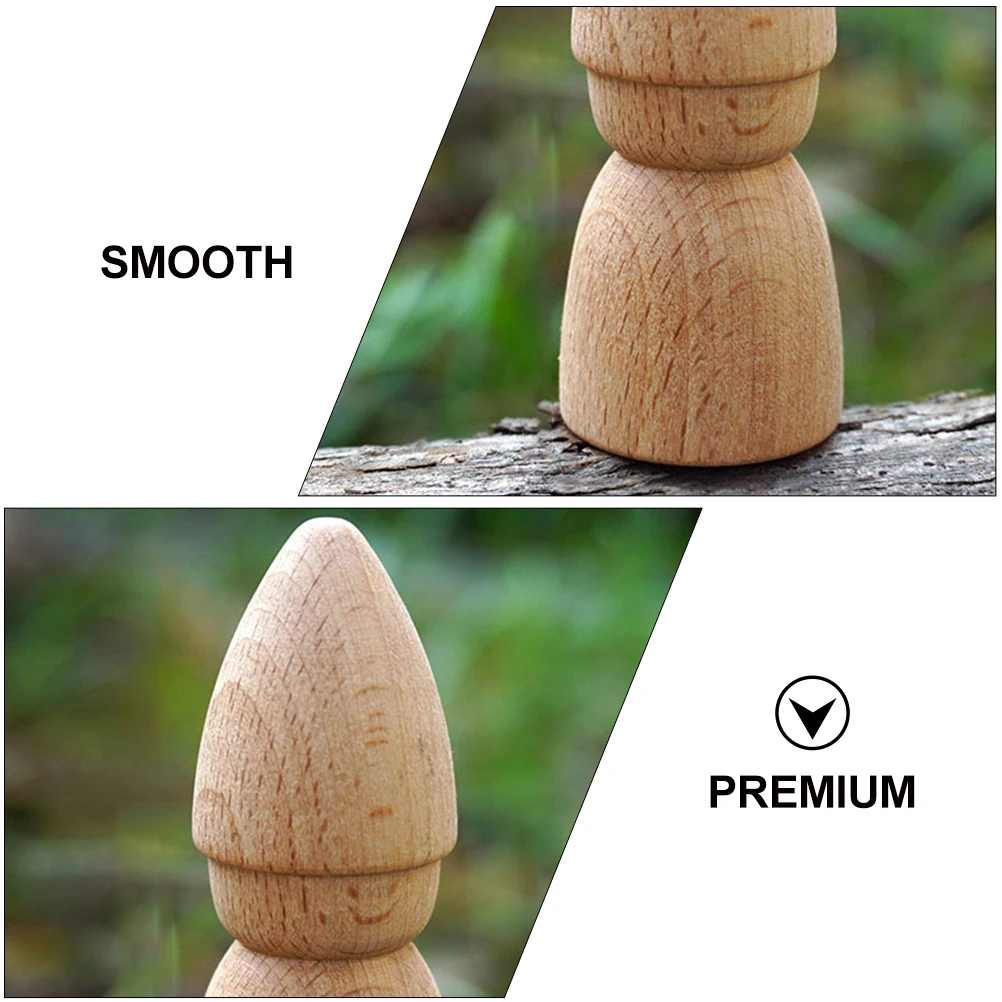 

6pcs Wooden Hand-painted Puppet Making Kit Beige Smooth DIY Crafts Toys Lightweight Decor Educational Wood