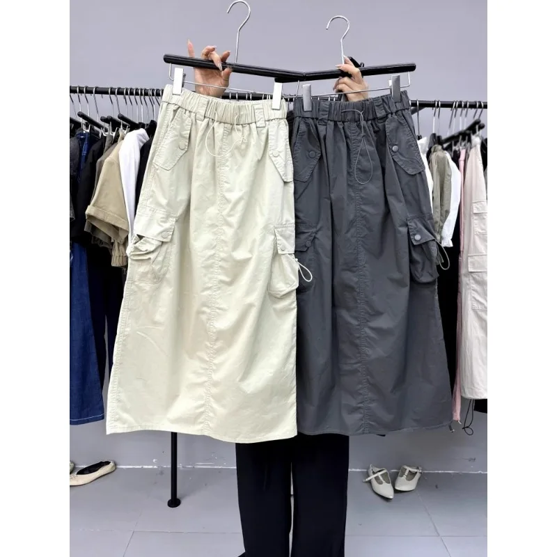 تنورة أمريكية كلاسيكية عالية الخصر للعمل بنصف الجسم للأطفال بتصميم صيفي جديد ذو إحساس متخصص في التنورة الطويلة