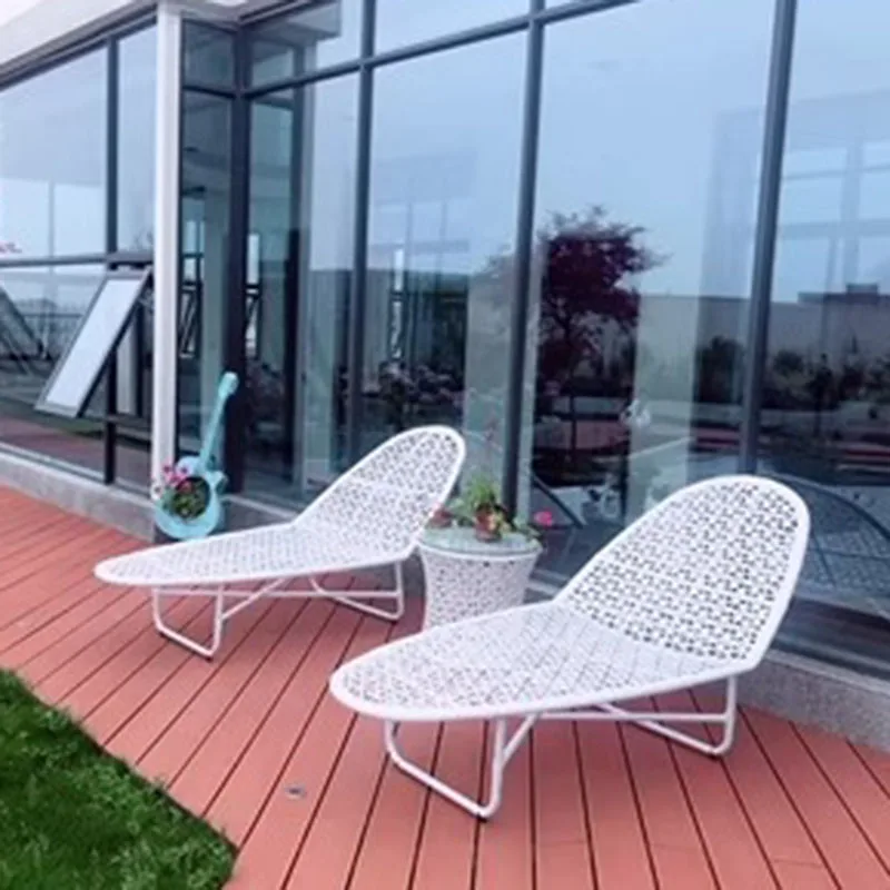 For Rattan Adults Folding Chair Beach Reclining Sun Lounger Lounger Folding Chair Wide Outdoor Living Chaise Pliante Furniture