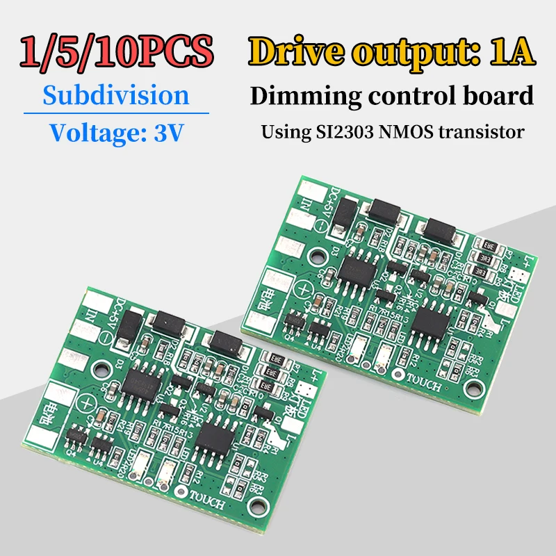 DC LED with charging protection TC4056 TP4056 touch dimming lamp control panel DIY repair general desk lamp circuit