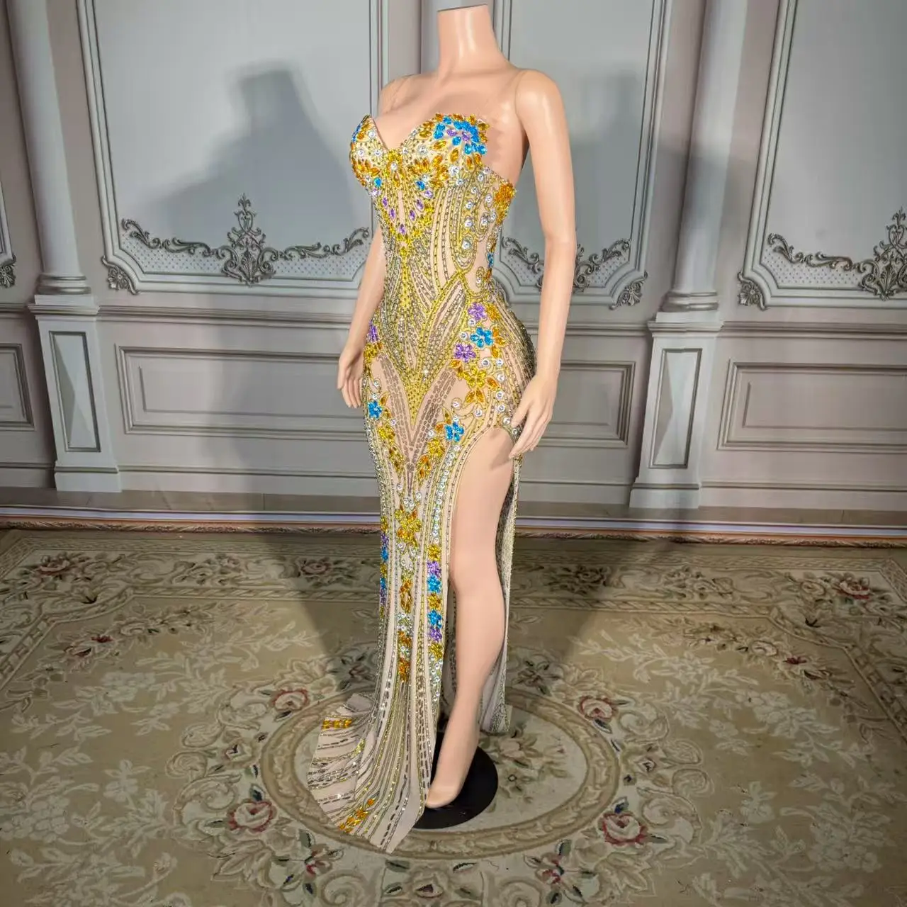 ชุดราตรีหรูหรา ZD รุ่นปี 2025 เสื้อผ้าผู้หญิงขายส่ง ชุดราตรีหรูหรา Vestidos De Noche ผ่าสูง