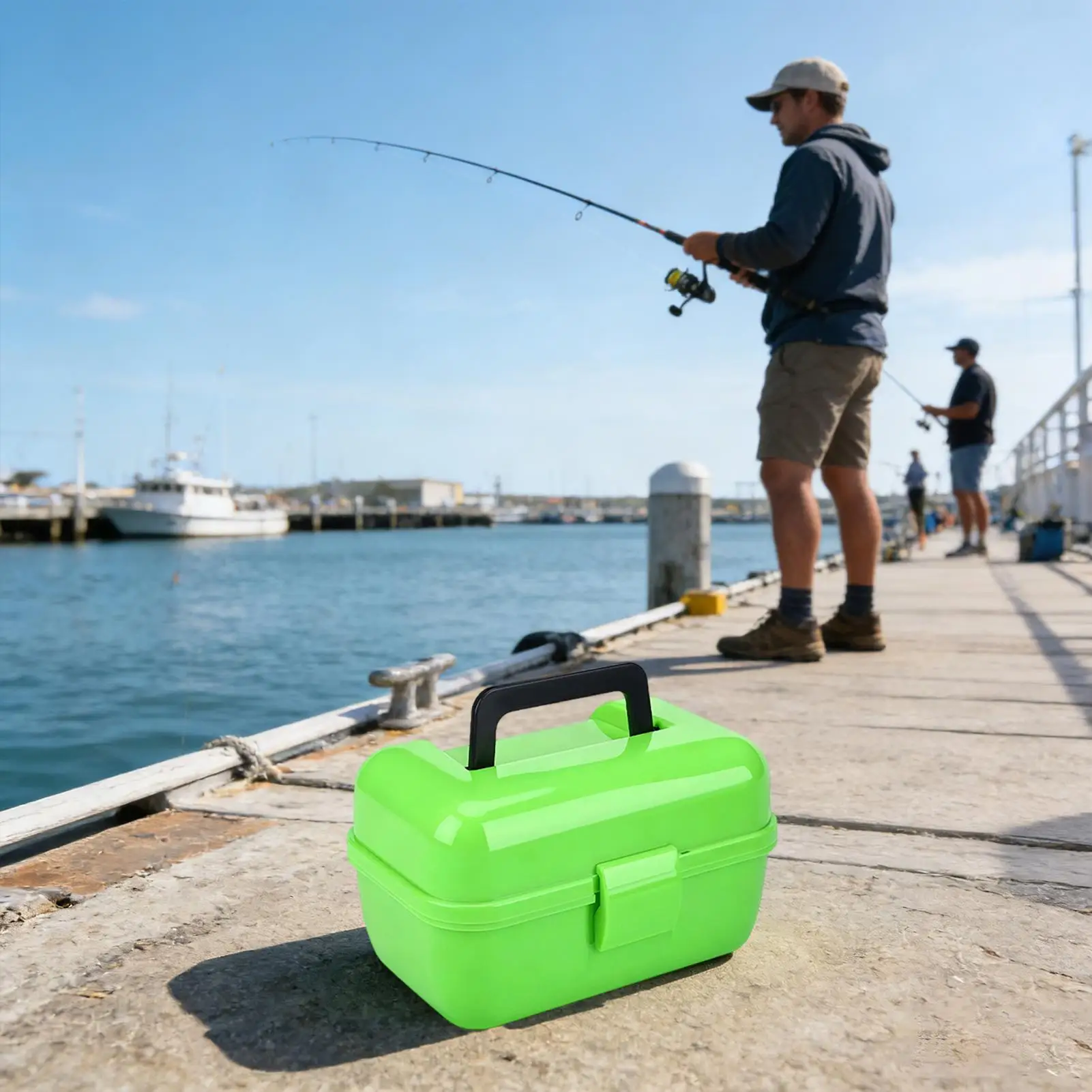 

Tackle Box Portable Double Layer Bait Organizer Tackle Organizer With Handle For Men Outdoor Hook Lure Bait Ship Kayak Shore