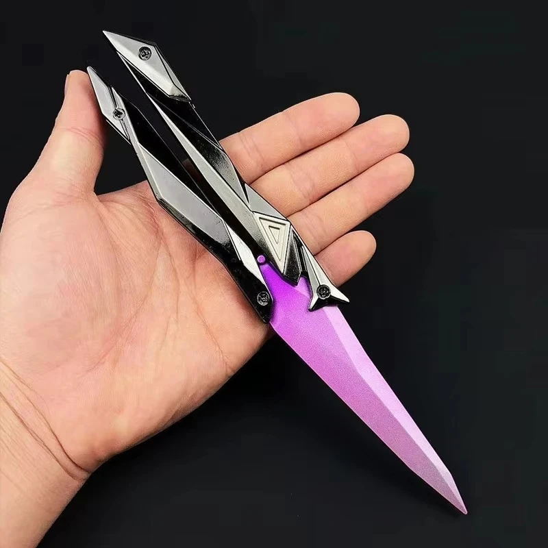 22cm Singularity 2.0 Butterfly Knife Model, Metal Folding Balisong Ornament, Non-Sharp Collectible Cosplay Prop for Fans 2026