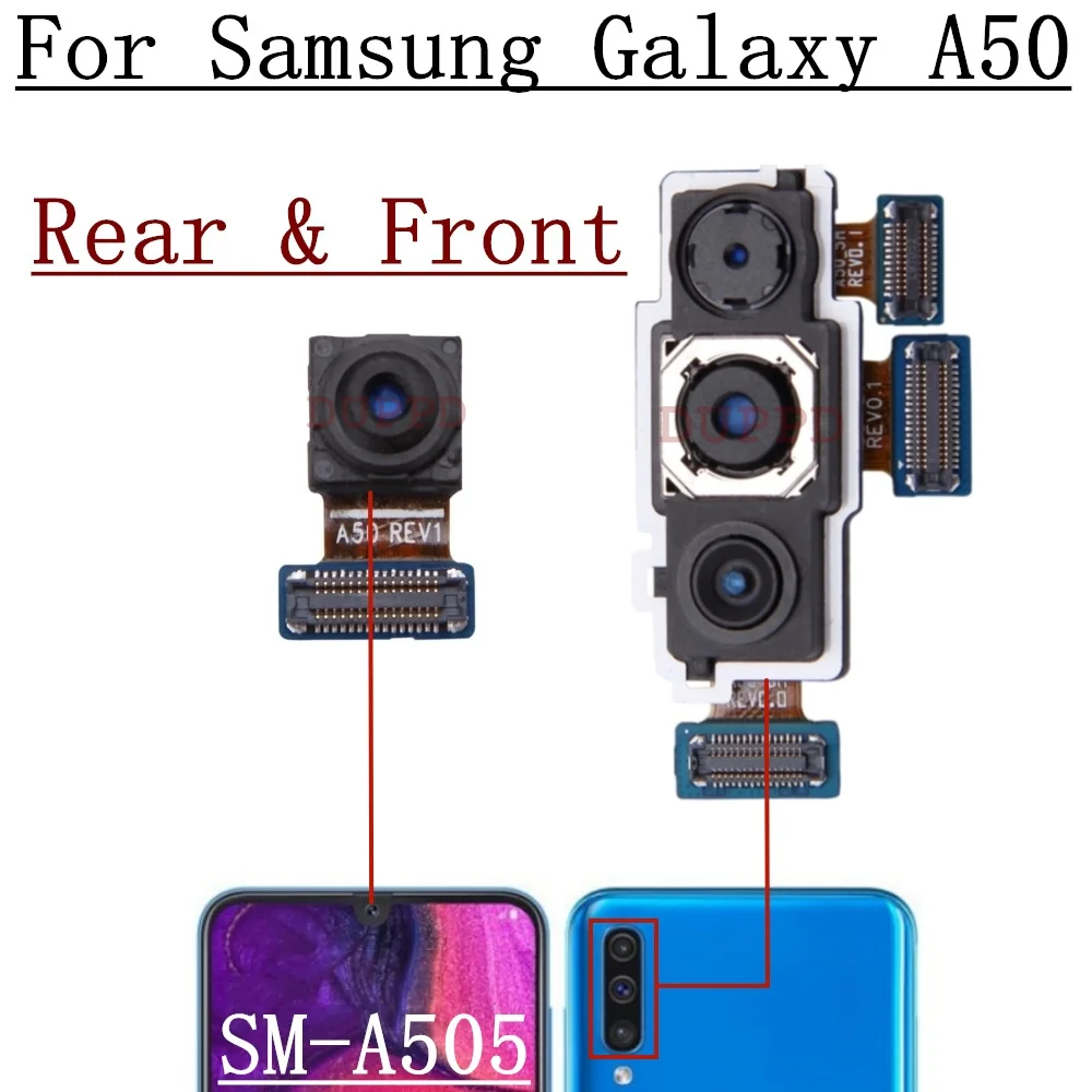 Rear Camera For Samsung Galaxy A50 A505F A505U A505G A505N Front Selfie Small Frontal Back Main Camera Module Flex