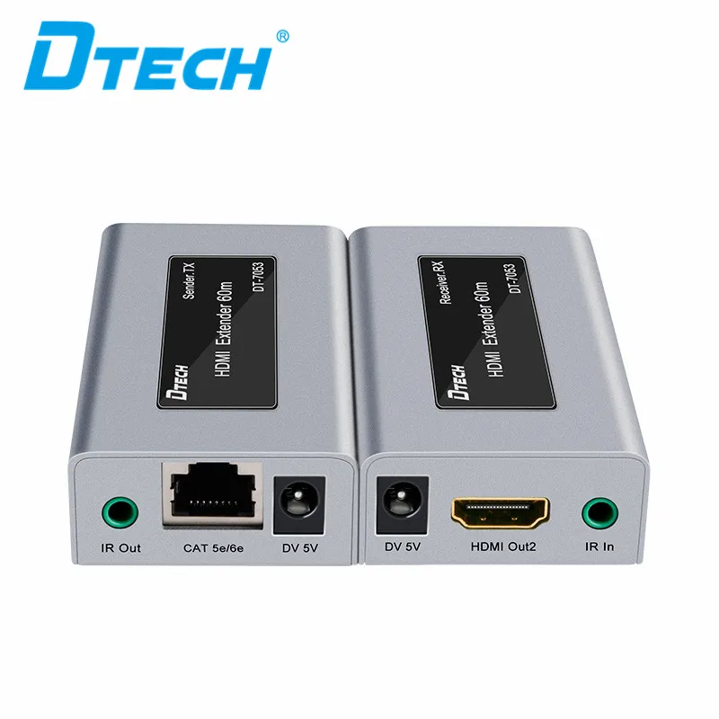 

Удлинитель DTECH HDMI 60 м с удлинителем HDMI 60 м 4K 60 Гц с CAT6/IR/Loopout/3D