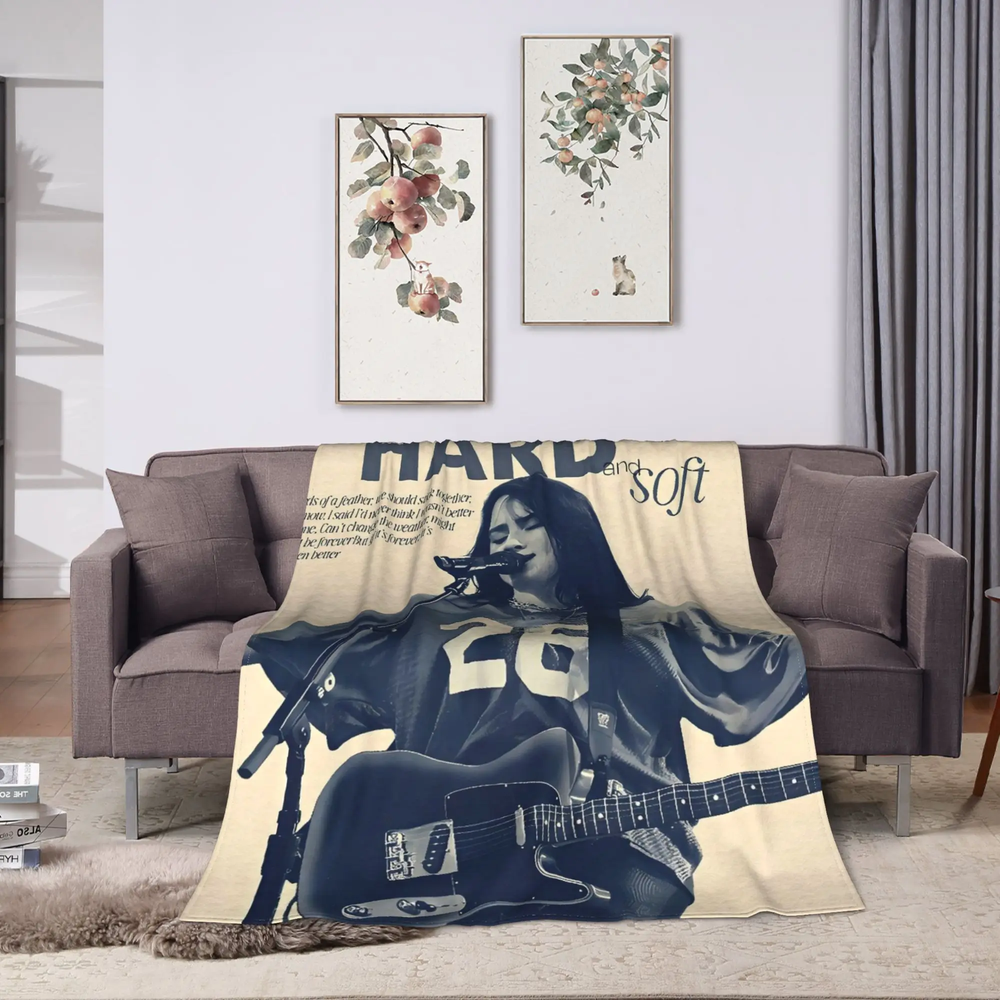 Travel Flannel Throw Blanket Hit Me Hard and Soft 2025 E-eilishes  For Outdoor Super Warm Customized Quality Bedspread Gift