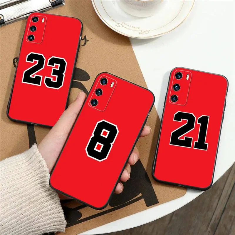 Physical Education Team Basketball Number Phone Case For Huawei P30 Pro P40 P10 P20 Plus Lite Psmart Y5 Y6 2019 Y8s Y8p Y5 Cover