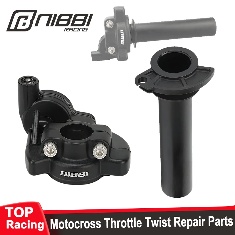 

NIBBI Motocross Grips Throttle Twist Repair Parts 7/8" Aluminum Handlebar Fixed Base Honda Suzuki Pitbike Repair Accessories