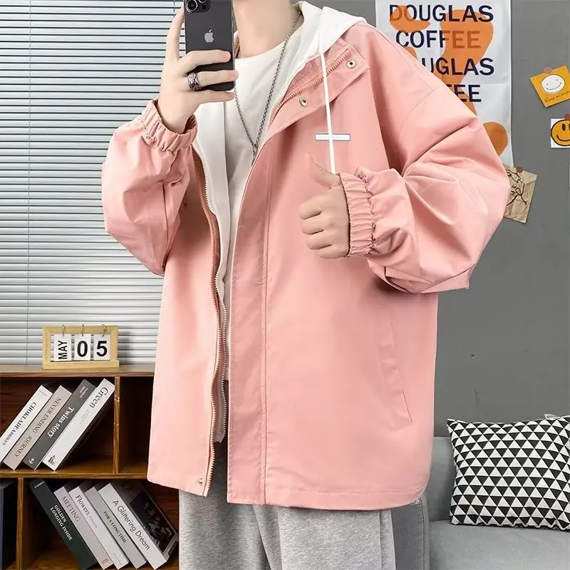 

Men's Hooded Long Sleeve Jacket, Spring Autumn Casual Windbreaker, Lightweight Outdoor Coat, Streetwear Zipper Hoodie