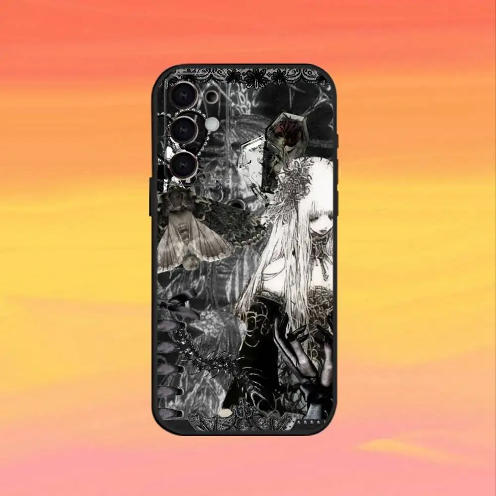 Coque de téléphone coquette gothique cybersigilisme, étui noir pour Samsung S25, S24, S21, S22, S23, S30, Ultra, S20, Plus, Fe, Note, 10,9,5G