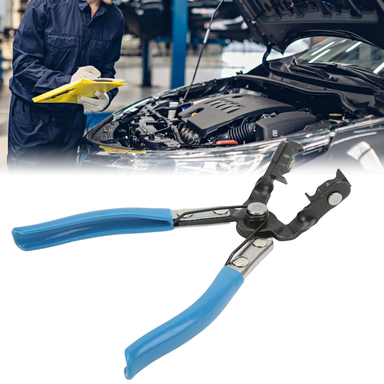 Hose Clamp Pliers Angled Type Swivel Jaws Spring Loaded Handles Universal for Clic R Type Hoses