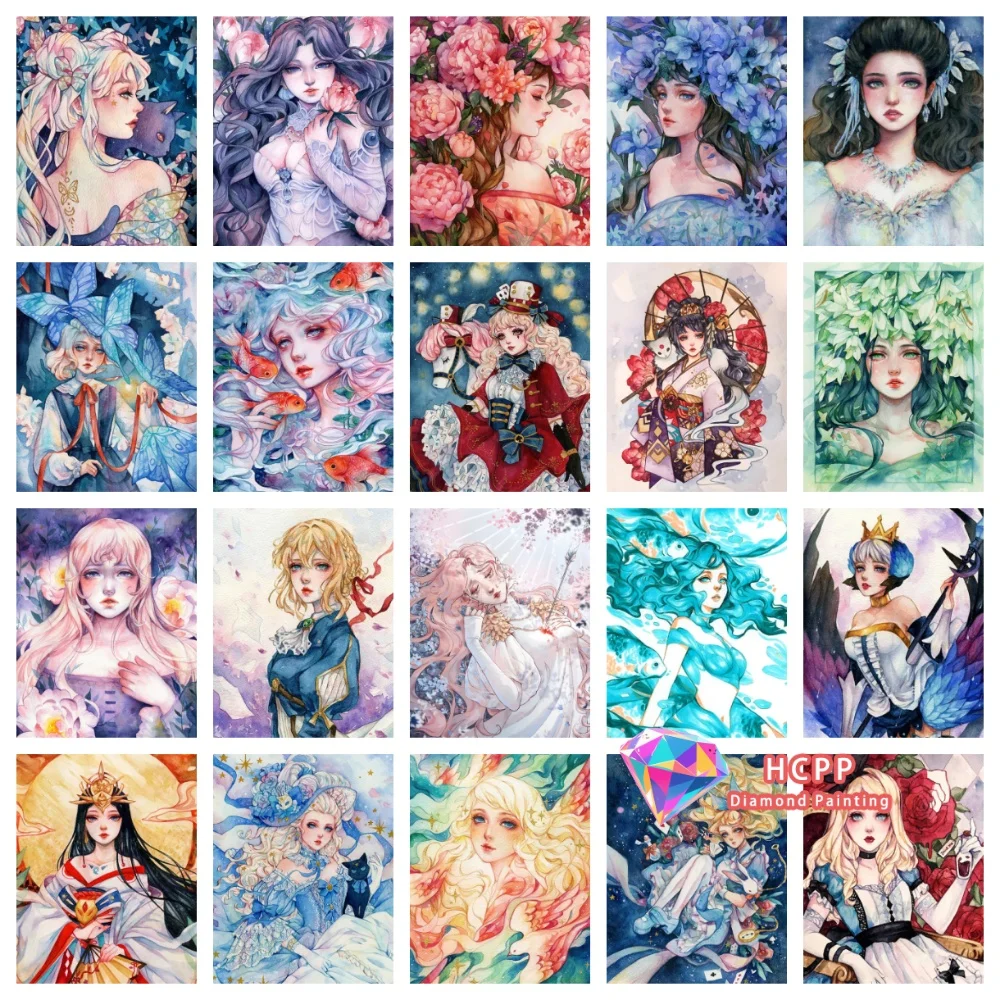 

Набор для алмазной вышивки «Портрет аниме-девушки», квадратные и круглые стразы, 5D, DIY, садовая мозаика, ручная работа, уникальный подарок, декор для дома