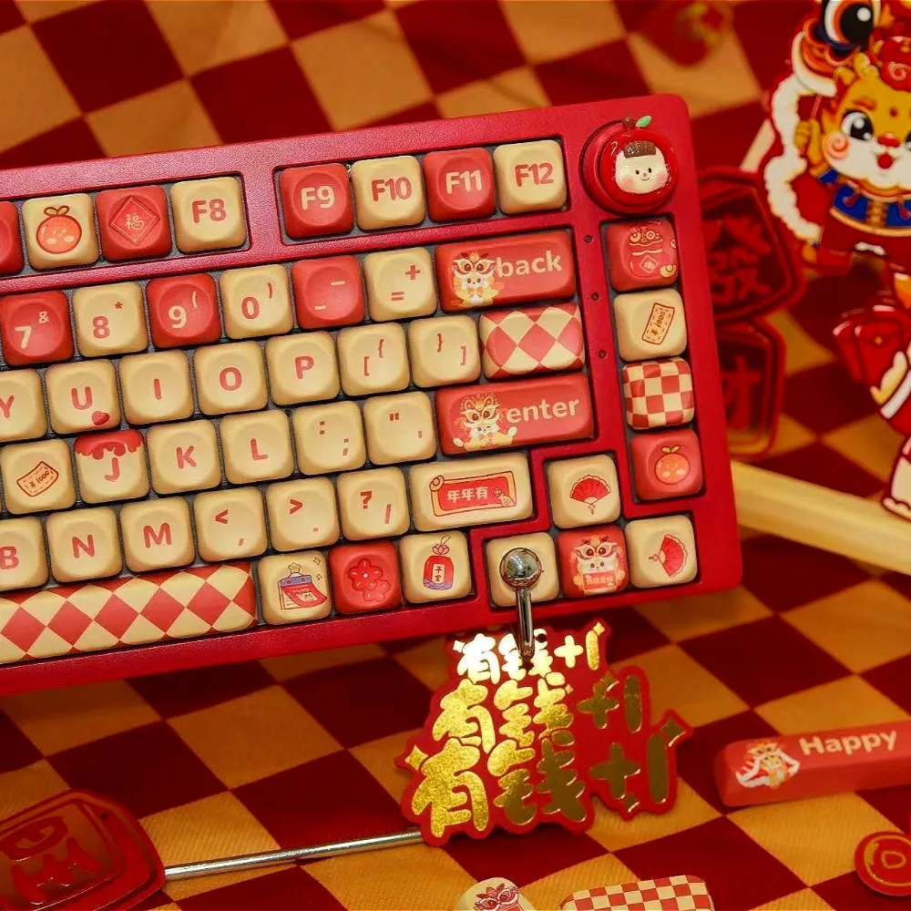 

Year of the Dragon, keycap 141 keys MOA PBT for 61/64/87/104/108Keys GMK67 gaming mechanical keyboard