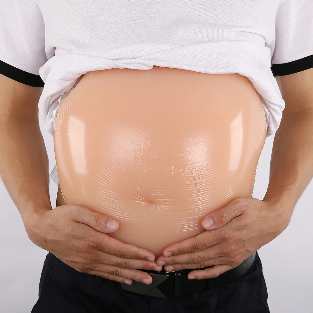 Three-in-One Artificial Silicone Fake Belly Maternity Actor Performance Prop Realistic Simulat Pregnant Integrated Lifelike