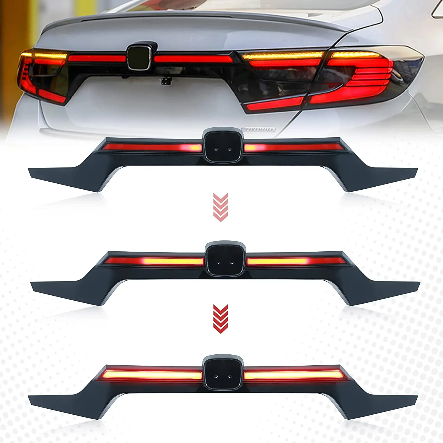 LED TailGate For Honda Accord 2018 2019 2020 2021 2022 10th Gen Animation DRL Sequential Indicator Rear Lamp Assembly