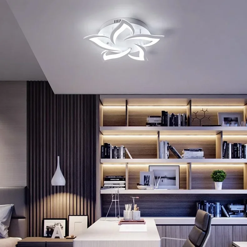 Imagem -03 - Moderna Luz de Teto Led Acrílica Nórdica Design Criativo Pétala Sala de Estar e Quarto Luminárias Decoração Interior