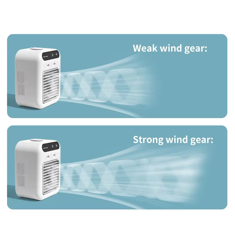 Desktop Air Cooler Personal Portable Fan with 2-Speeds Evaporative Air Cooler with 0.5L Water Tank Portable Cooler Fan for Home image 3