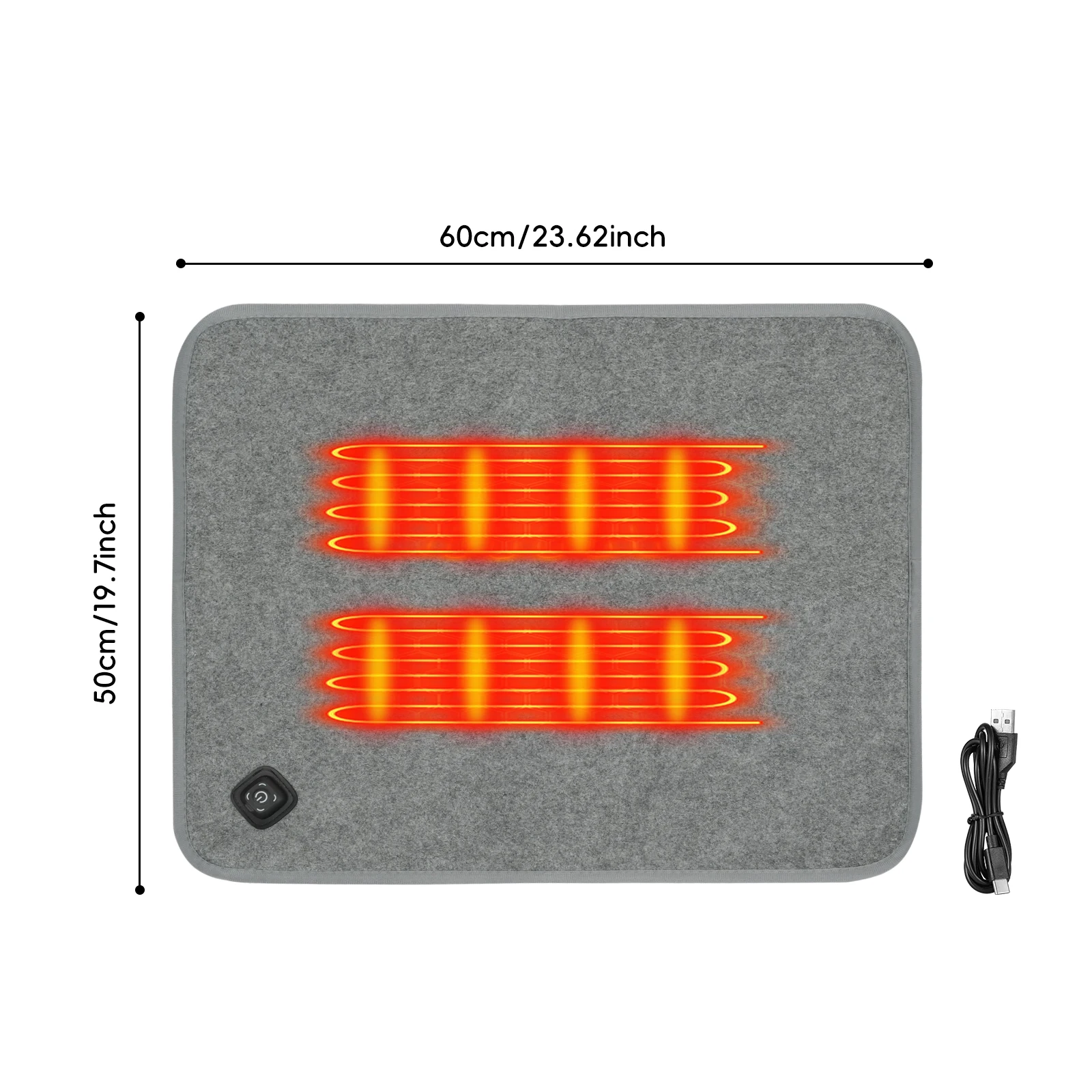 1 قطعة USB MiElectric لوحة التدفئة السجاد حصيرة مع 2 مناطق التدفئة 3 مستويات التدفئة 10H السيارات قبالة المنزل مكتب التخييم في الهواء الطلق استخدام #2