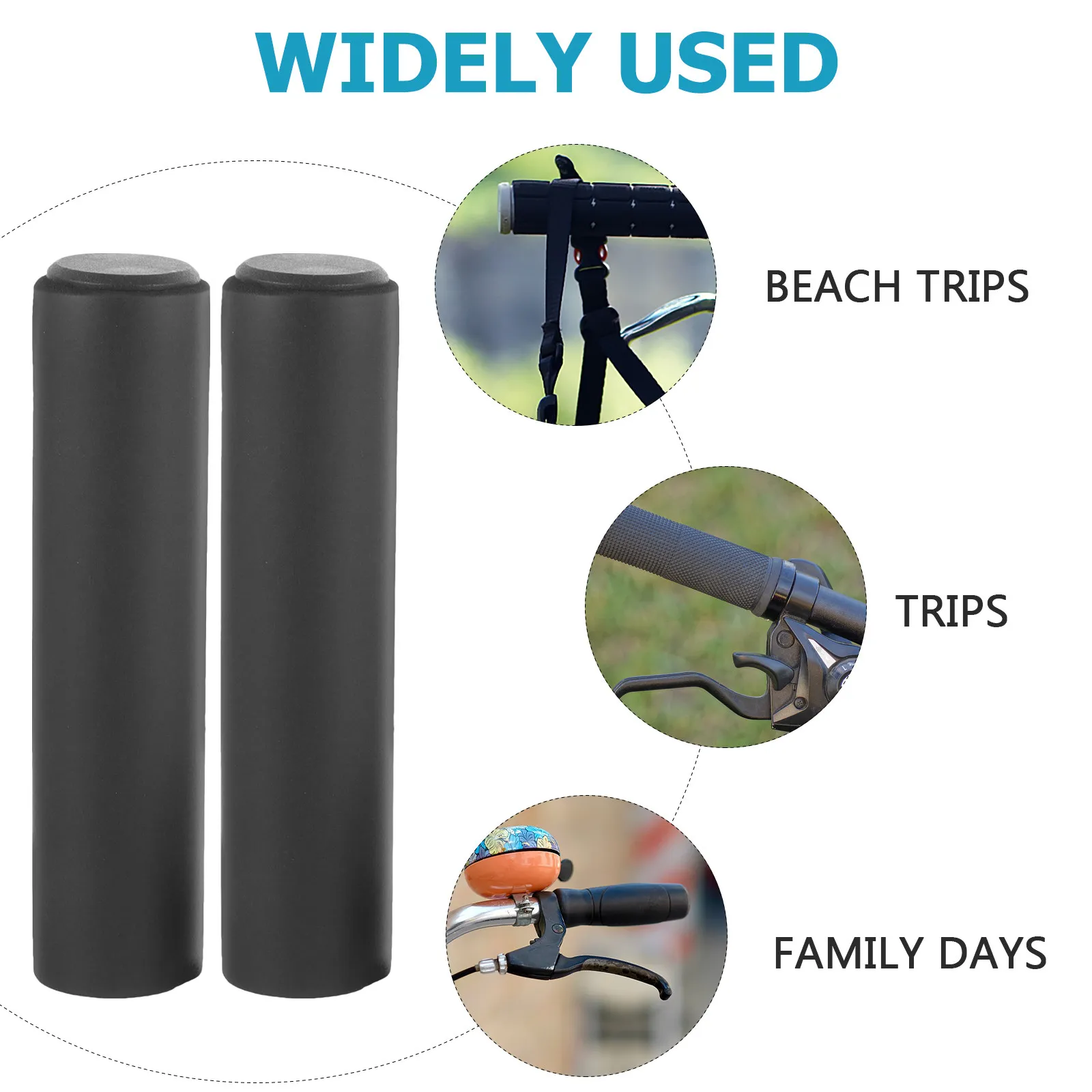 2Pairs Bike Handle Cover Anti-Skid Sponge Material Soft Comfortable Shockproof Cycling Grips Mountain Bike Accessories